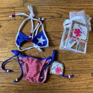 Babi-Kini in Red, White, and Blue Pattern